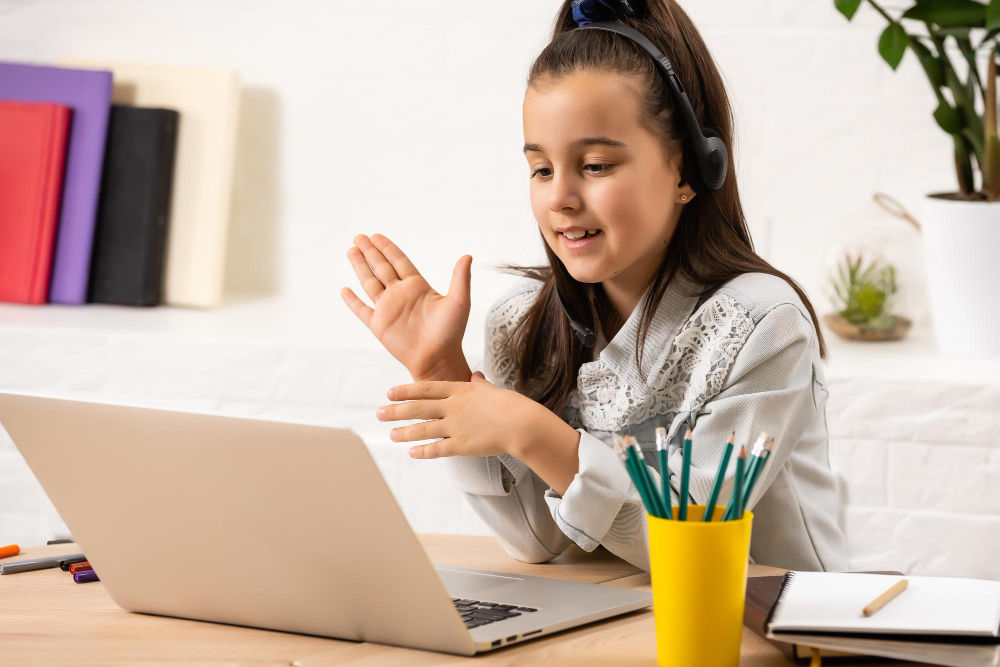 Students utilizing technology and virtual resources for effective learning in an online tuition session with UpperGuru.