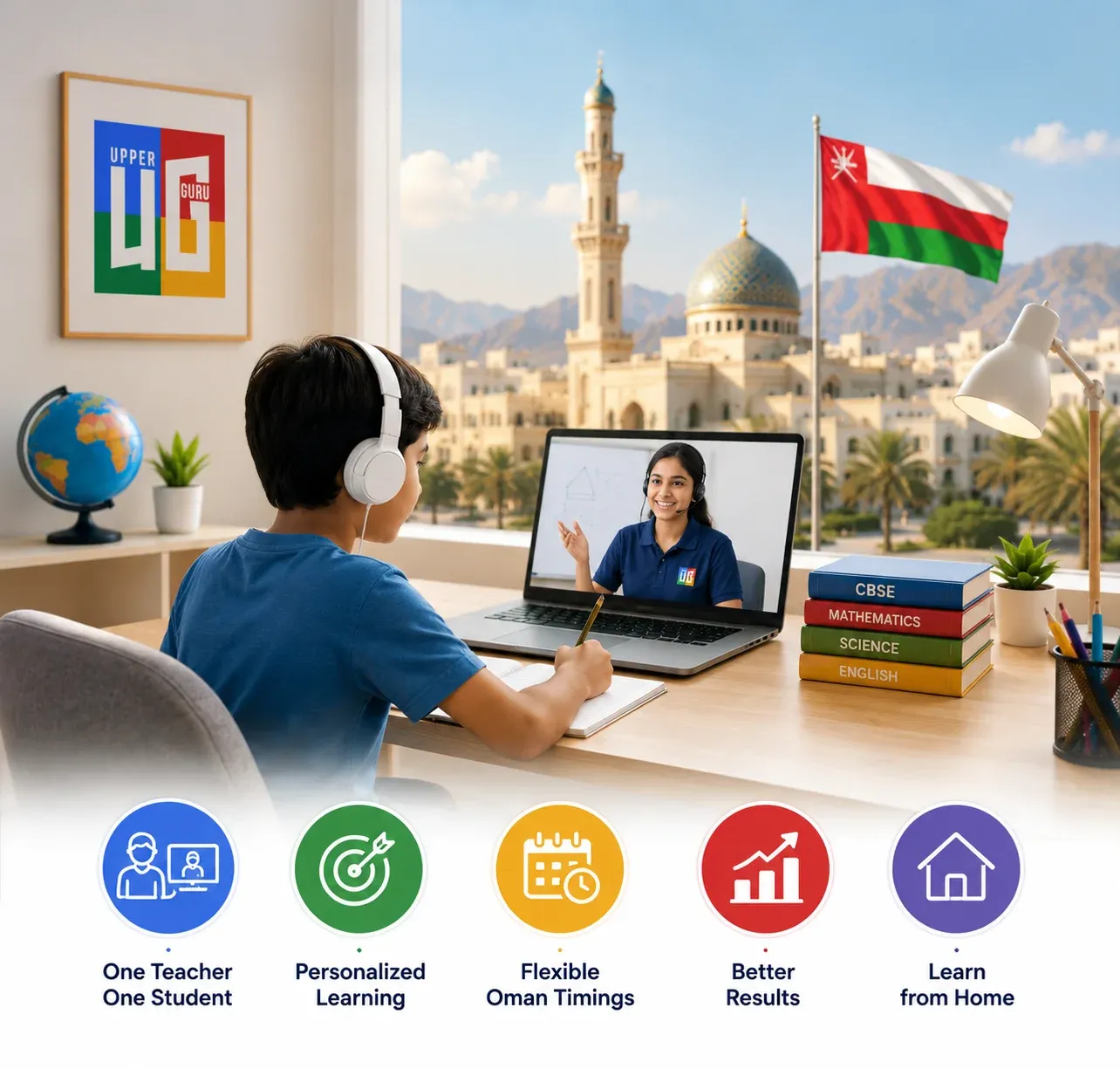 Kerala families in Oman choosing UpperGuru for one-to-one CBSE online tuition with personalized learning and flexible class timings