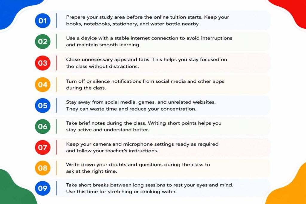 Manage screen time during online tuition with effective study habits